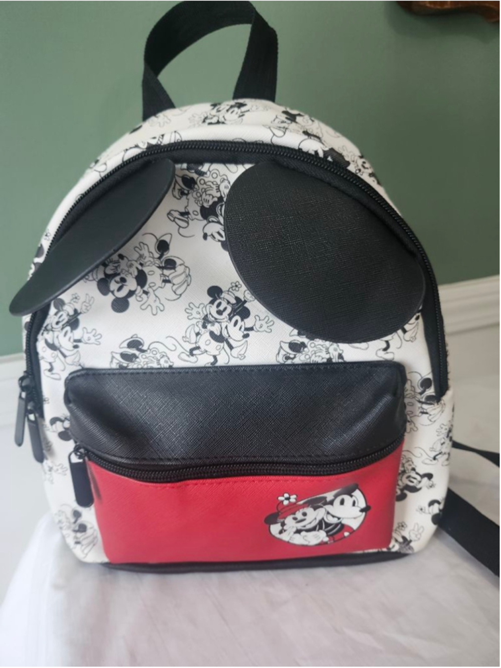 Disney Mickey Mouse Backpack One Size White Black Red